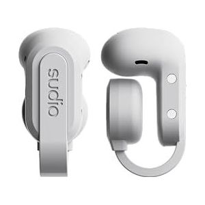 sudio B3 Sneeuw witje - De Open Air Oorklem. Gemaakt van gerecycled plastic. Open-oortelefoon, beengeleidingstechnologie, Bluetooth 5.4, waterbestendigheid IPX4, lange speelduur van in totaal 24 uur.