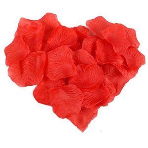 JJOnlineStore - 1000 stuks kunstzijde rozen - nep bloemen rozenblaadjes confetti - voor romantische bruiloft decoratie, jubileum, voorstel (rood, 5x5cm)