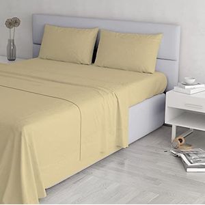 Italian Bed Linen Elegante, crèmekleurige beddengoedset voor tweepersoonsbed