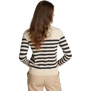 Tommy Hilfiger Dames CO Jersey Stitch V-NK Sweater WW0WW40098 Trui Trui, Wit, XXS, Wit (Her Stp Dark Night Navy/Country Iv), XXS