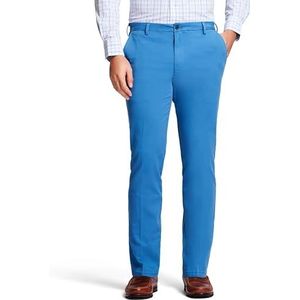 Izod Men's Saltwater Stretch Flat Front Straight Fit Chino Pant, Federal Blue, 38W x 32L