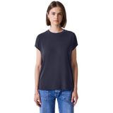 Street One Studio Basic Silk-look shirt voor dames, Dark Void Blue, 38