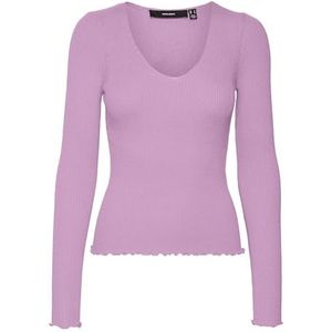 VERO MODA Vmevie Ls V-hals Ga Noos Pullover voor dames, Pastel Lavender, M