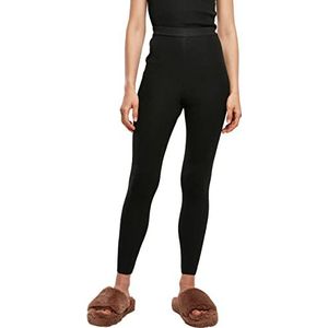 Urban Classics Dames Rib Knit Leggings Yoga Broek, Zwart, 5XL