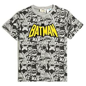Koton Boys's T-shirt met korte mouwen Batman bedrukt gelicentieerd katoen T-shirt, Grijs design (04f), 9-10 Jaar