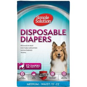 Simple Solution Wegwerp hondenluiers voor vrouwelijke honden | Super absorberende lekvrije | Natheidsindicator 12 pack