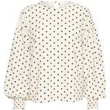 Blouse met lange mouwen Regular fit Chalk/Black Dot white black