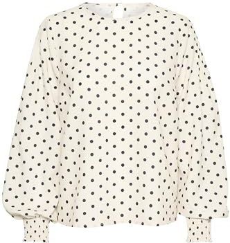 Blouse met lange mouwen Regular fit Chalk/Black Dot white black