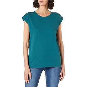 Build Your Brand Dames T-shirt Ladies Extended Shoulder Tee, bovenstuk voor vrouwen met overgesneden schouders verkrijgbaar in vele kleuren, maten XS - 5XL, teal, 4XL