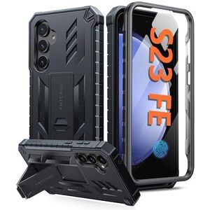FNTCASE Hoesje voor Samsung Galaxy S23-FE: militaire kwaliteit beschermende harde telefoonhoes met standaard | Screen Protector | Schokbestendige TPU volledige bescherming, valbestendig telefoonhoesje