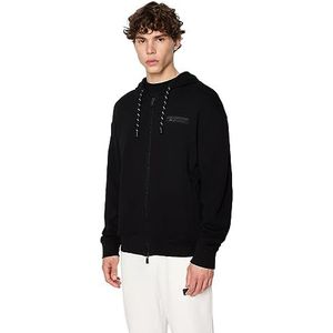 Armani Exchange Heren Limited Edition We Beat As One Capsule French Terry Full Zip Hoodie Hooded Sweatshirt, zwart, S