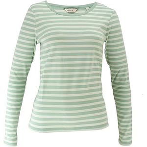 Slim Striped 1X1 Ribbed LS T-shirt, Dusty Turquoise, XS