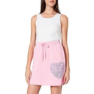 Love Moschino Mini-rok voor dames, met zijzakken en elastische taille, roze, 46