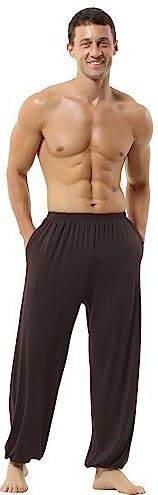 Hoerev Super Zachte Modale Spandex Harem Yoga Pilatesbroek,Koffie, M