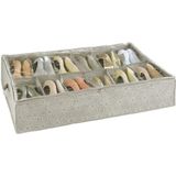 Wenko 64515100 para Zapatos (Balance – Caja de Zapatos Almacenamiento en 12 Compartimentos, con Protectora, 74 x 15 x 60 cm, Color marrón