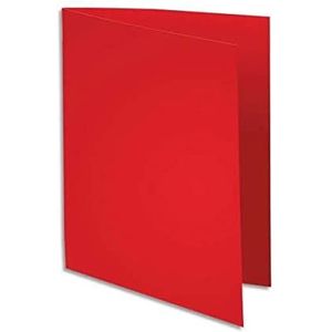 Exacompta - ref. 340012E - Set van 100 half-stevige pasterlkleurige dossiermappen SUPER - 160 g/m2 - in PEFC™ - gecertificeerde mappen - Afmetingen: 24 x 32 cm voor formart A4 - kleur rood