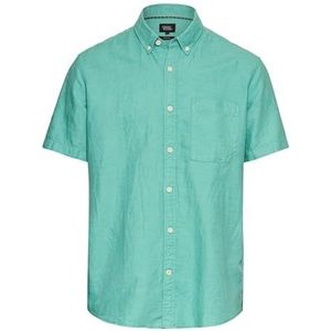 camel active - Korte Mouwen Overhemd - Groen - Katoen-Linnenmix