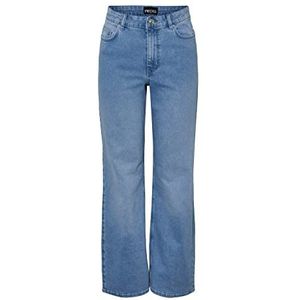 PIECES Dames Pcpeggy Hw Wide Pant Lb Noos Bc, blauw (light blue denim), XS