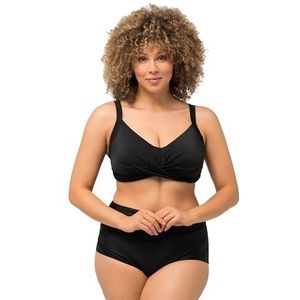 Ulla Popken, Dames grote maten, bikini top Tina, uni, zwart, 42