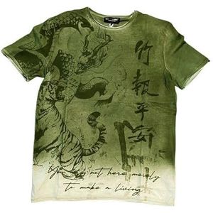 KEYLARGO Mt Tiger Round T-shirt voor heren, Mil.green (1502), XL