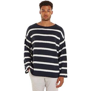 Tommy Hilfiger Dames CRV Soft Wool Boat-nk Sweater Truien Truien, Bretonse Stp/Woestijnhemel/Ecru, 48