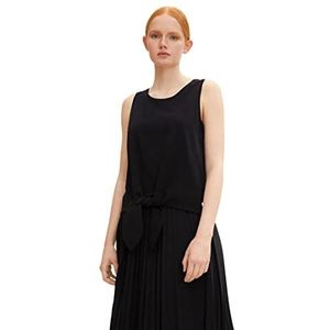 TOM TAILOR Denim Dames Top met knoopdetail 1032456, 14482 - Deep Black, XL