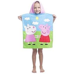 JERRY FABRICS Peppa Pig Poncho Badhanddoek met capuchon Katoen, Multicolor, Maat 50x115 cm