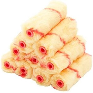 ProDec 10 pak 4 inch langpolige geweven miniverfrollers voor een gladde afwerking van verf met emulsieverven voor de handel en doe-het-zelf op binnenmuren en plafonds, 4