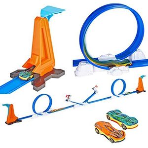 MalPlay Trackset voor kinderen met 2 speelgoedauto's, racebaan met looptracks, vanaf 3 jaar, rollenspel, verjaardagscadeau, voor kinderen