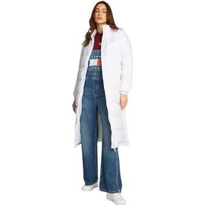 Tommy Jeans Dames TJW MAXI ESSENTIAL PUFFER DW0DW19918 Puffer Coat, wit (wit), M, Wit (wit), M