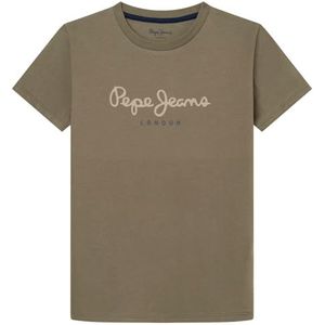 Pepe Jeans New Art N T-shirt voor kinderen, groen (legergroen), 10 jaar