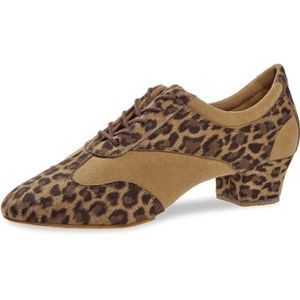 Diamant Trainerschoenen voor dames 188-234-609 - microvezel luipaard - 3,7 cm blokhak - gedeelde VarioSpin zool - normale breedte - Made in Germany, Leopard beige, 35.5 EU