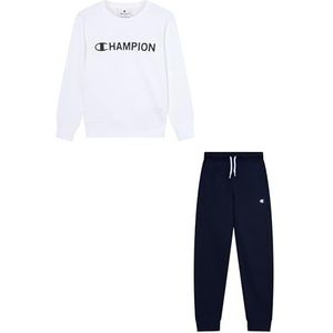 Champion Legacy Jongens Crewneck Sweatsuit, M, Wit, Wit, M