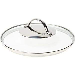 WMF Pannendeksel 20 cm, glazen deksel met ronde metalen handgreep, deksel voor potten en pannen, hittebestendig glas, vaatwasmachinebestendig
