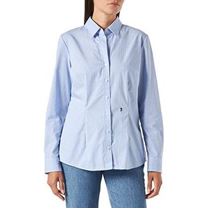 Seidensticker - Damesblouse - Blauw - 100% Katoen - Slim Fit