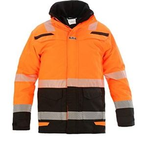 Hydrowear 072398OBP Uddel RS Line Parka, 100% Polyester, Grote maat, Hi-Vis Oranje/Zwart