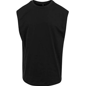 Build Your Brand Heren Mouwloos Tee T-Shirt, Zwart, S
