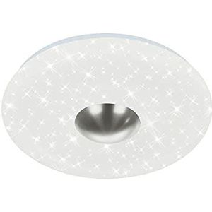 Briloner Leuchten - 3477-012 Led-plafondlamp met sterrenmotief met achtergrondverlichting, 18 W, 2200 lm, 4000 K, wit, nikkel mat, Ø 38 cm