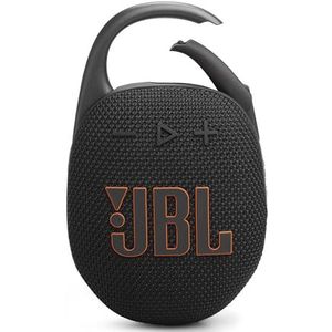 JBL Clip 5, Ultra-Portable Bluetooth Speaker met geïntegreerde karabijnhaak, JBL Pro Sound, PlaytimeBoost, Waterdicht ontwerp, 12 uur speeltijd, in het zwart