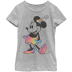 Disney Characters Tie Dye Minnie Girl's Crew Tee, Athletic Heather, X-Small, Athletic Heather, XS