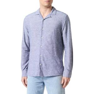 Onscaiden Reg LS Linen Resort Shirt, jurk, blauwtinten, XXL