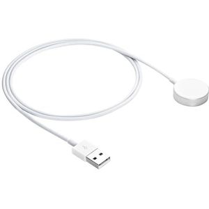 AKYGA AK-SW-44 USB-oplaadkabel compatibel met Apple Watch Ultra 2 / Serie 9/8/7/6/5/4/3/2/1 aluminium 1 m wit oplader