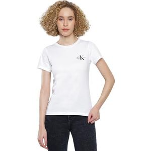 Calvin Klein - Monologo Slim Tee - T-shirt - Roze / Helder Wit - Duurzaam