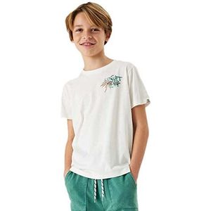 Garcia Kids T-shirt voor jongens met korte mouwen, off-white, 140 cm
