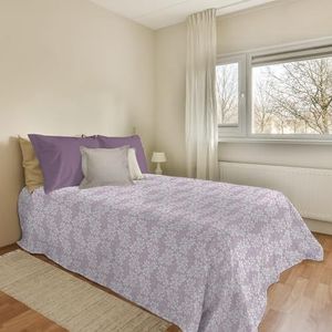 PENSIERI DELICATI Sprei 170 x 280 cm, eenpersoonsbed, 100% piqué-katoen, ideaal als sprei voor eenpersoonsbed, motief: Olivia Pink, 100% Made in Italy