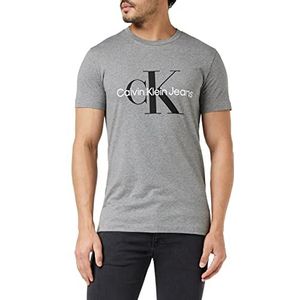 Calvin Klein Jeans Heren Core Monogram Slim Tee T-shirt, Mid Grey Heather, XXS