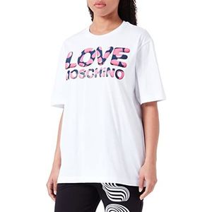 Love Moschino Dames Oversize fit Short-Sleeved T-shirt, optisch wit, 44, wit (optical white), 44