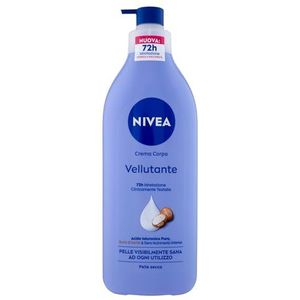 NIVEA Samtige Körpercreme 500 ml, Feuchtigkeitscreme 72h angereichert mit reiner Hyaluronsäure, Sheabutter und intensivem Nährserum, feuchtigkeitsspendende Körpercreme trockene Haut