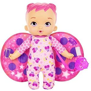 Mattel My Garden Baby Mijn eerste baby lieveheersbeestje, roze speelgoedpop met deken en fopspeen, cadeau vanaf 3 jaar (HPD09)