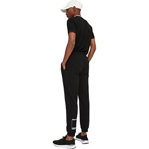TRENDYOL Heren medium tailleband regular joggingbroek sweatpants, zwart, M
